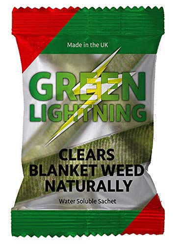 Green LightningPond Clear Water Treatment - Blanket Weed Killer - Pond Weed Remover - Treats 100,000 Litres - Safe for Fish and Pond Plants- Eco-Friendly and Biocide Free - 450g