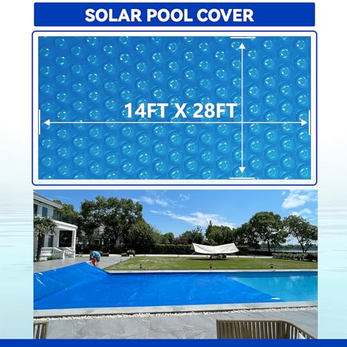 Aursk FUSKU-COVER Solar Pool Cover,12Mil 14X28 Foot Solar Pool Blanket thumb #1