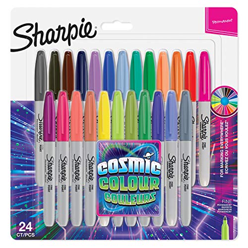 Sharpie Permanent Markers | Fine Point | Cosmic Colour | Limited Edition | 24 Count