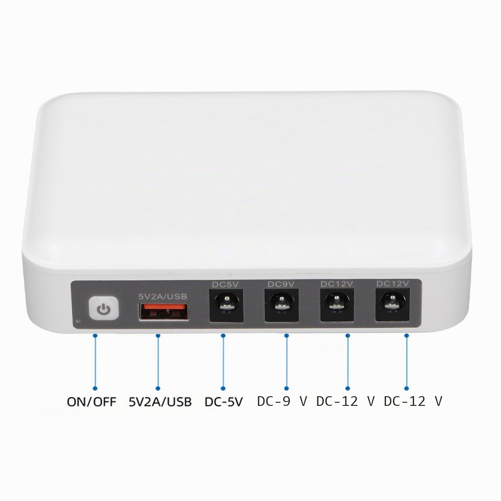 Mini UPS, Routeur Alimentation sans Interruption Power d'urgence Compacte pour Routeur, Modem, Caméra de sécurité avec Sortie USB 5V DC 5V 9V 12V (Prise UE)