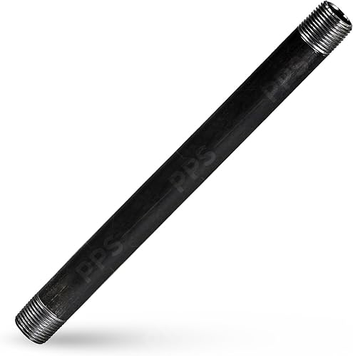 Vista 24 de SupplyGiant Tubo de acero negro de 3/4 x 8 pulgadas, tubos de hierro maleable industrial de servicio pesado, niple roscado precortado, ideal