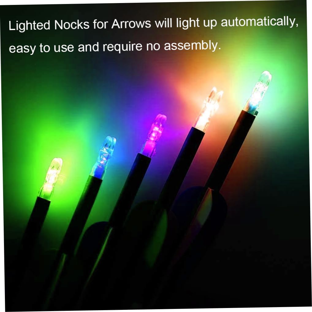 Encoches Lumineuses LED pour flèches, en Plastique, pour l'archerie. Lot de 12 encoches Lumineuses de Couleur aléatoire.