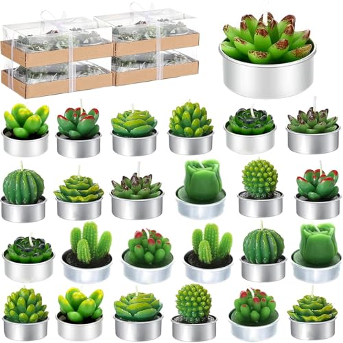 La mejor selección de Juegos de velas para comprar online. 49 OIUINMMH Velas de cactus 24, Juego de velas suculentas con caja de regalo de cinta, Cera de parafina de alta calidad Quema duradera y sin humo, Perfecto para Navidad, Acción de...