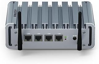 STRHIGP Micro PC Firewall 8GB RAM DDR4 256GB SSD, 4 LAN USB3.0 HD VGA Reset Button WiFi4 i225-V Firewall Mini Computer AES-NI, Firewall Appliance 2.5GbE Mini Firewall Fanless Mini PC