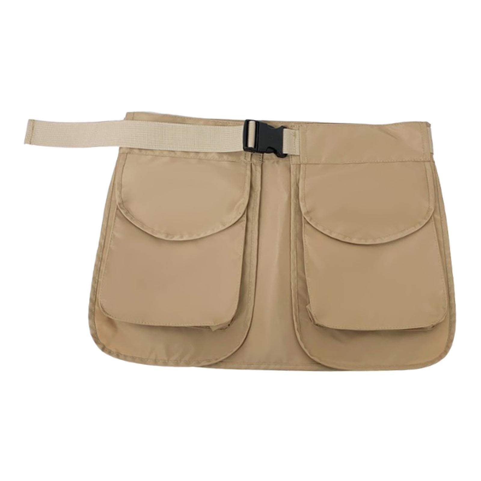 Waist Belt Apron Bag Hip Bag Tool Belt Pouch for Hiking Restaurant Gardening Khaki-image-39