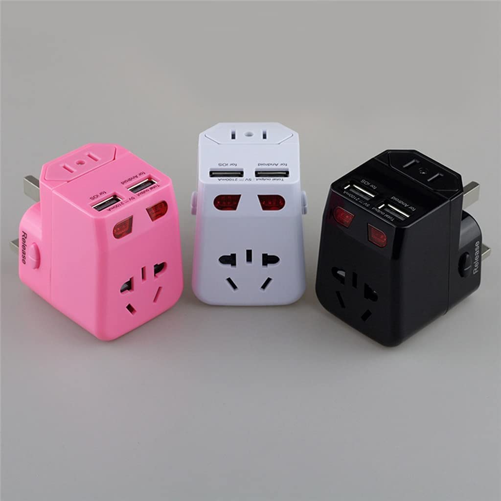 Adaptador de Enchufe de Viaje Europeo Internacional con Puertos USB en Todo el Mundo Adaptador de Viaje Universal Todo en uno para EE. UU. UE Reino Unido AUS
