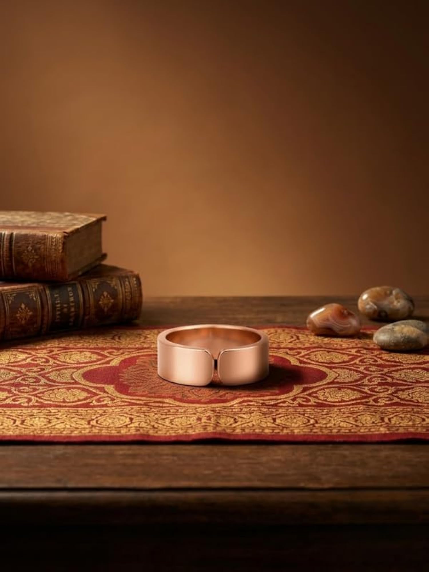 Handmade Adjustable Copper Tamba Ring, Traditional Design