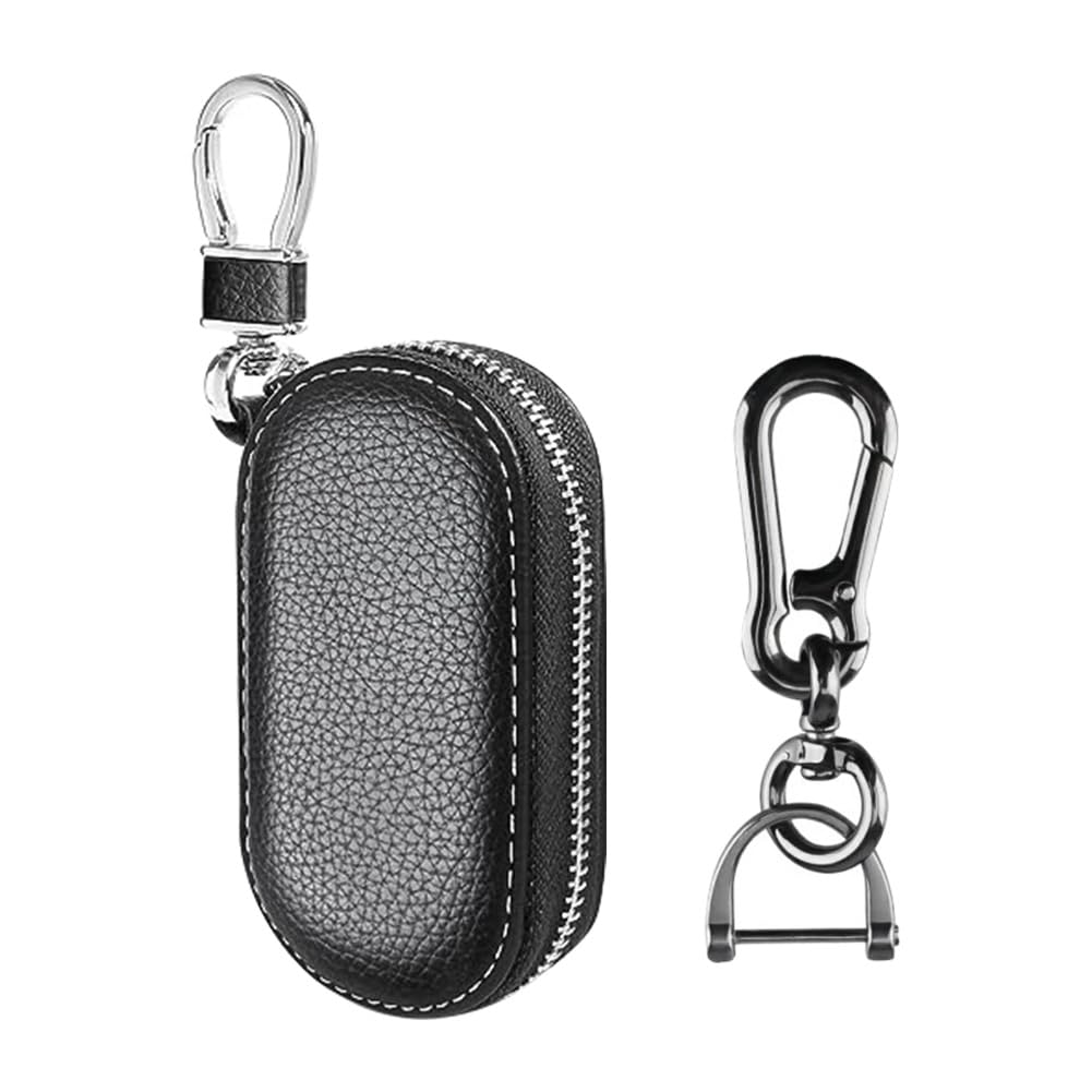 Butyeak Estuches de Llave, Funda de Cuero de PU para Llaves, Portátil Organizador Llaves, Funda de Cuero para Llave de Coche, Llavero con Mosquetón para Coche, para Varias Llaves de Coche o Moto, Butyeak