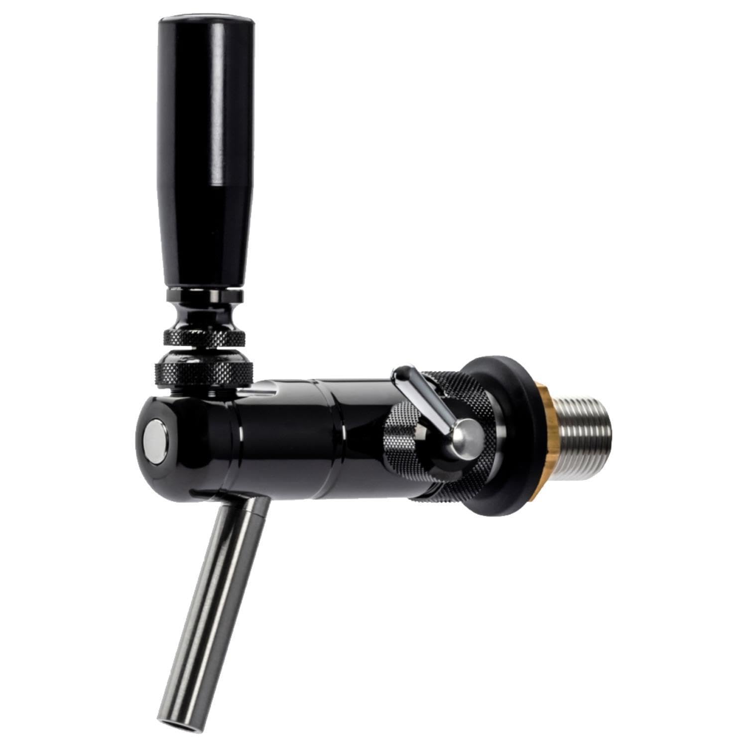 Edelstahl Schankhahn Raffeiner Junior Kompensatorhahn schwarz poliert 35 mm Zapfhahn 5/8 Zoll Verstellbarer Bierhahn für Gastro & Privat