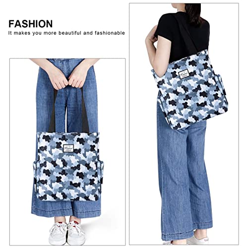 Image of KAMO Floral Tote Bag - Waterproof Lightweight Handbags Travel Shoulder Bag for Hiking Yoga Gym Swimming Travel Beach
