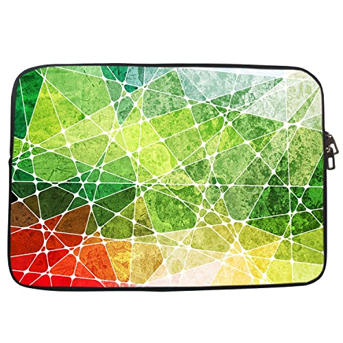 Image of Theskinmantra Green Lines Chain top Laptop Sleeve for Screen Size 15.6 inches Laptop /Notebook 15.6 / MacBook 15.4 / Chrombook 15.6.