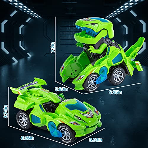 Dinosaur Transforming Car Electric Dinosaur Toys Automatic Transforming Dinosaur Car with Flashing Lights and Sound for 3-7 Years Old Boys Girls Dinosaur Vehicles Toy for Kids - Image 7