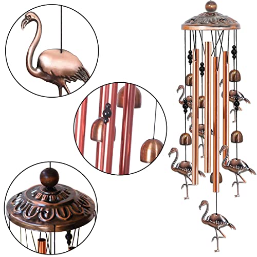 Image of BAOXUE Flamingo Wind Chimes for Outside, Flamingo Gifts for Women