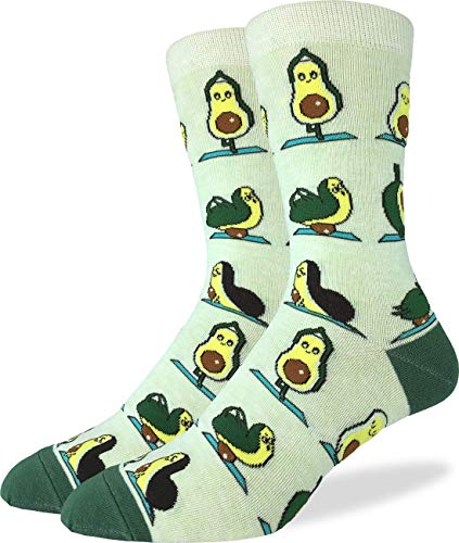 Good Luck Sock Men's Avocado Yoga Socks - Green, Adult Shoe Size 7-12