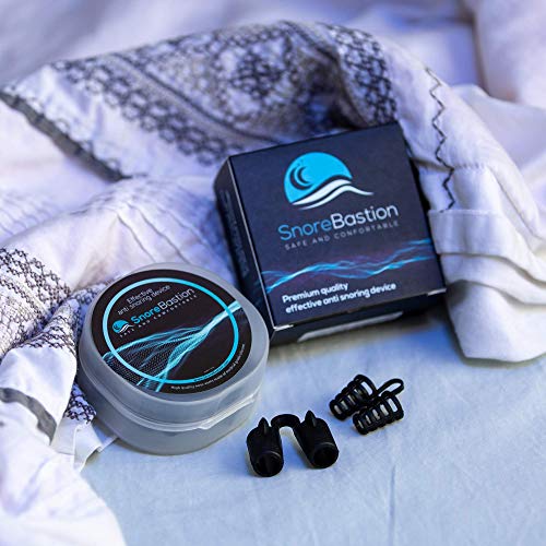 Snore Bastion Snoring Solution - 12 Anti Snoring Nose Vents - Anti Snoring Devices - Nasal Dilators to Stop Snorring - Snore Stopper Set - Snoring Aid (Black)