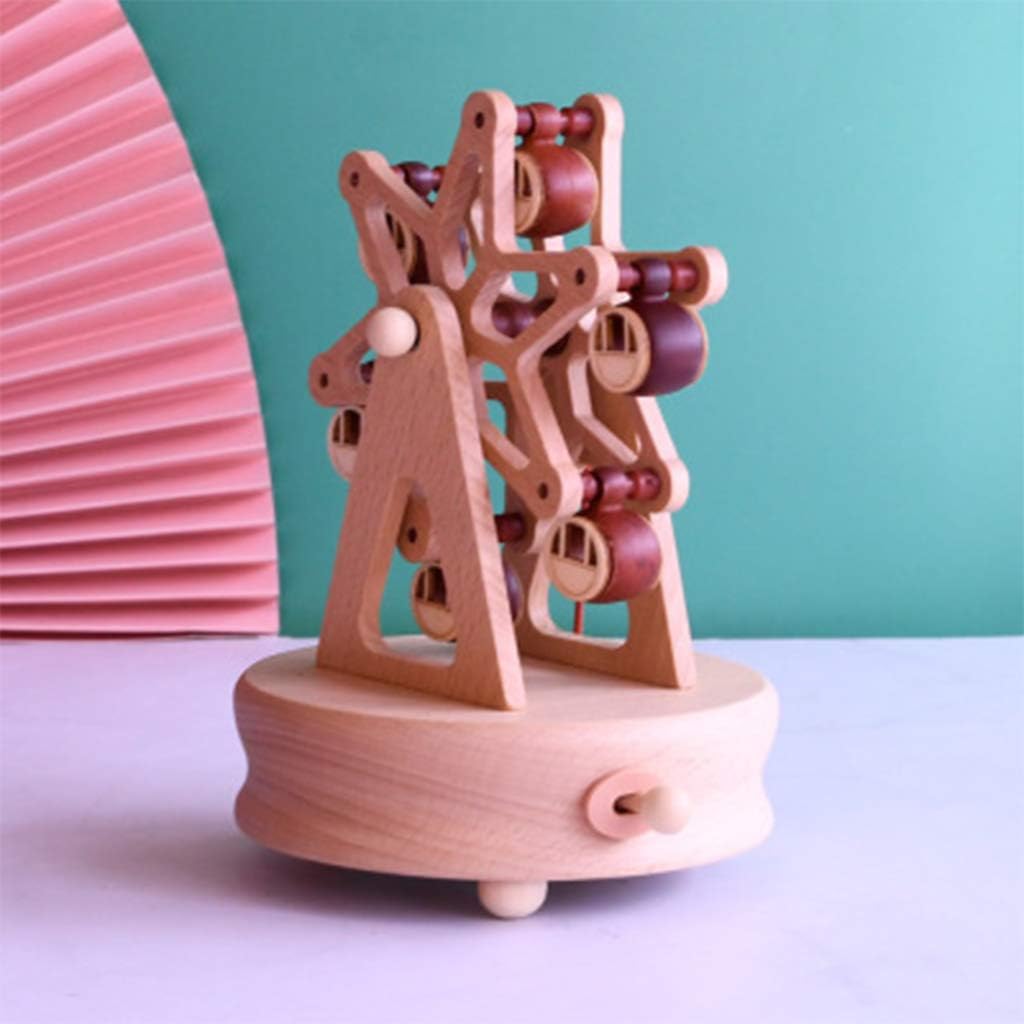 Rotating Wooden Music Box Handcraft Collection Home Decorations Christmas Valentine's Day Birthday Gifts Musical Movement Desktop Ornaments