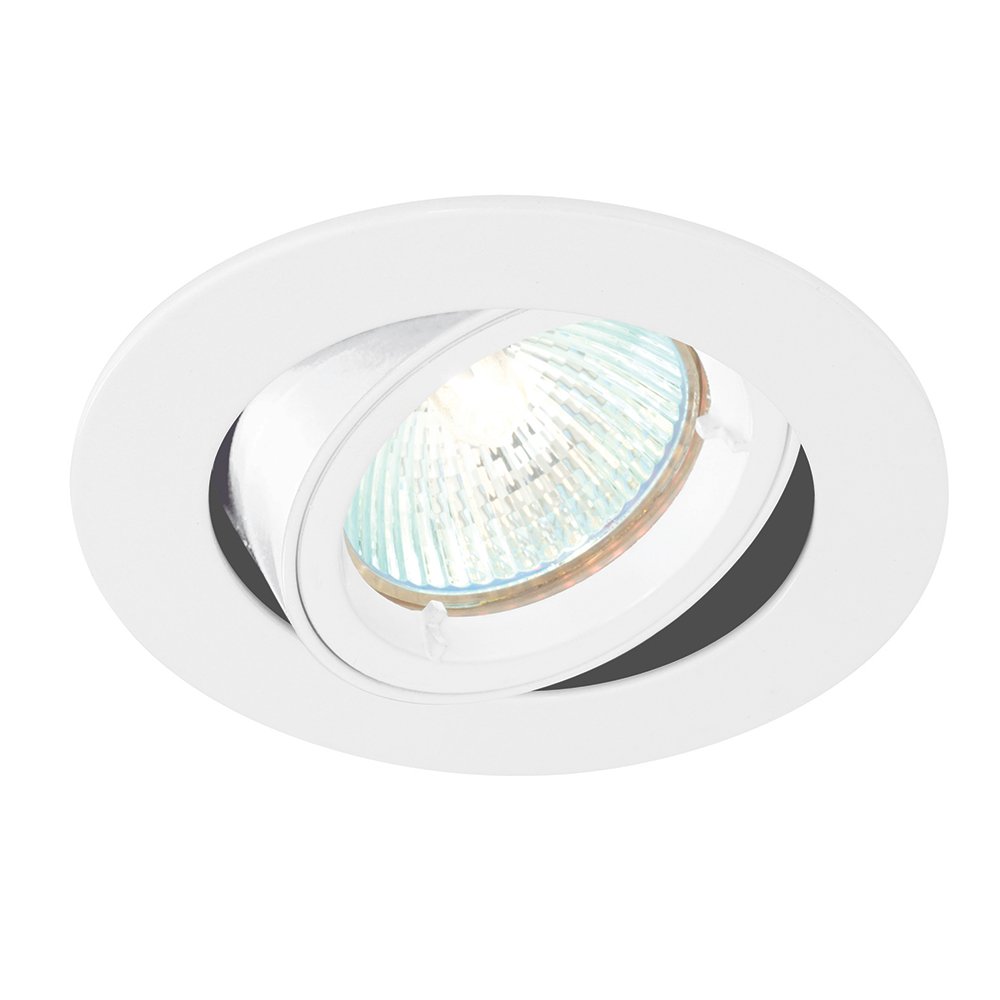 Betta Lighting Recessed Lighting – GU10 LED Spotlights for Ceiling – IP20 Downlights Mains Powered Ceiling Spots for Kitchen Bedroom Lounge - Halogen or LED – Tilt Version, Gloss White