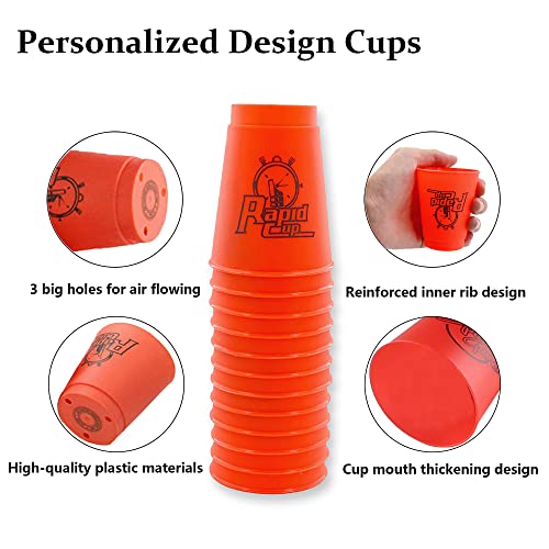 Quick Stack Cups Game, 24Pcs Speed Stacking Cups Set Plastic Sports Stacking Cups Speed Training Game For Boys Girls Kids Stacking Cups Travel Party Challenge Competition Classic Family Game #TOP5