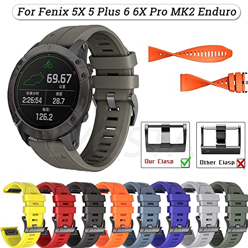 Correa de silicona premium de 22mm para Garmin Fenix 5 Plus color ágata 2