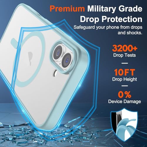 Image of DIZORO Premium Magnetic Case for iPhone 17 6.3-Inch Compatible with MagSafe, Shockproof Phone Bumper Cover, Solid Color Matte TPU Frame, Anti-Scratch Clear Pine Green