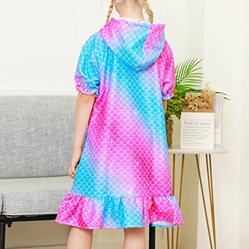 Girls Unicorn Swim Cover Up Kids Toddler Rainbow Mermaid Hooded Terry Swimsuit #TOP3