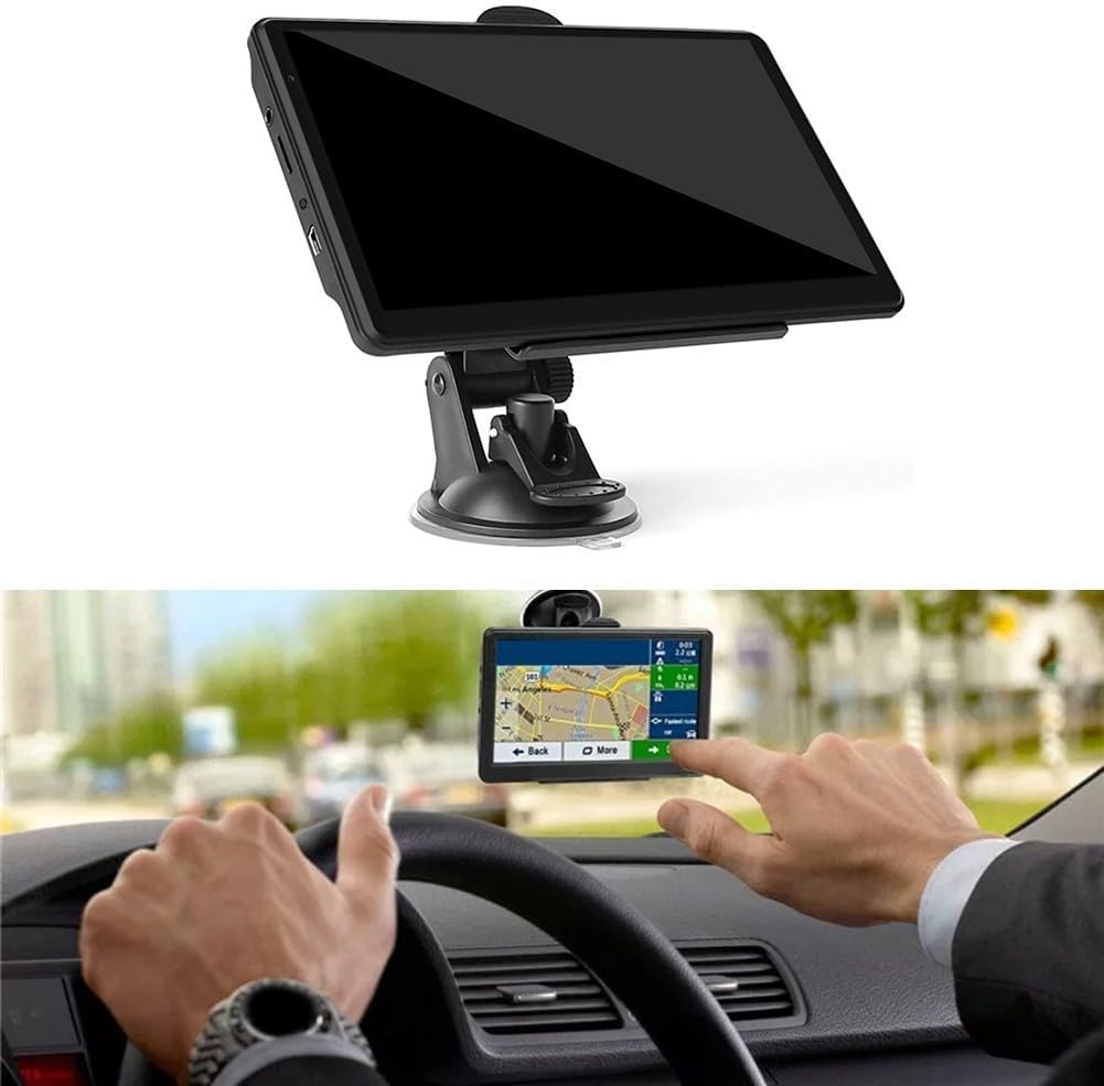 Navigatore satellitare per auto, navigatore GPS touchscreen da 7 pollici, navigazione GPS per auto con guida vocale, aggiornamenti mappe del Regno Unito e Irlanda inclusi, supporto reversibile