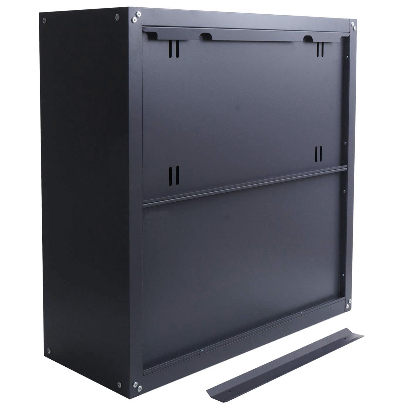Mendler Armadio pensile HWC-O52, armadietto a muro, garage, con serratura, in acciaio 77x77x31cm - grigio chiaro/grigio scuro