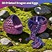 Zobetro 3D Printed Dragon with Surprise Egg, Articulated Crystal Dragon in Egg, Executive Dragon Fidget Desk Toys Decorative Egg Gifts for Boys Kids Home Decor(Purple)