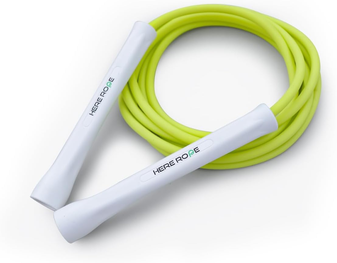 Hererope Pvc-springtouw, 6 mm, voor mannen en vrouwen, fitness, snelheid, trucs, cardiotraining, boksen, springtouw met onbreekbare handgrepen en knoopvrij touw (zwart