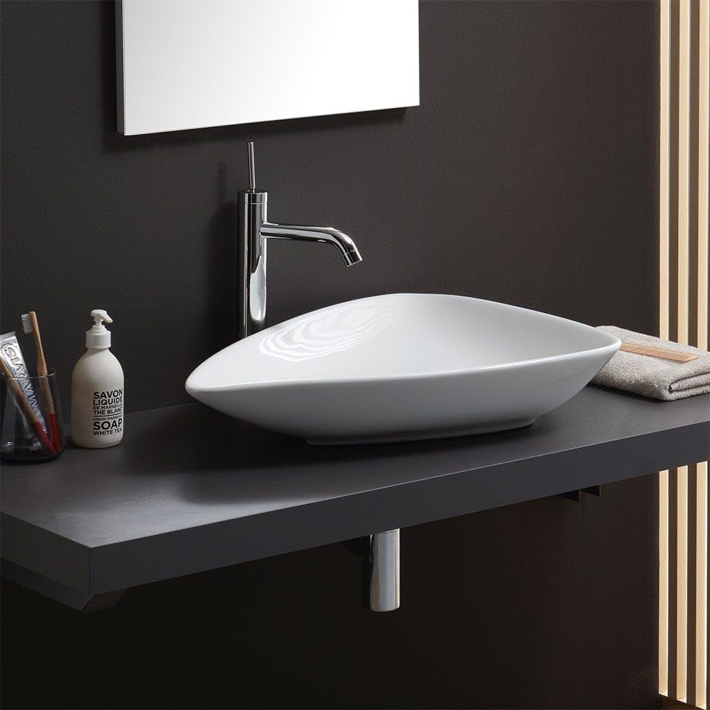 Kiamami Valentina - Lavabo Da Appoggio Forma A Goccia In Ceramica Design Moderno