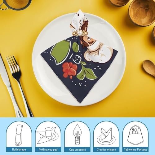 Servilletas de Tela Cuadradas Reutilizables 4 PCS miniatura 7