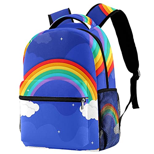 Sac à dos décontracté pour femme grand format arc-en-ciel foncé Multicolored-1