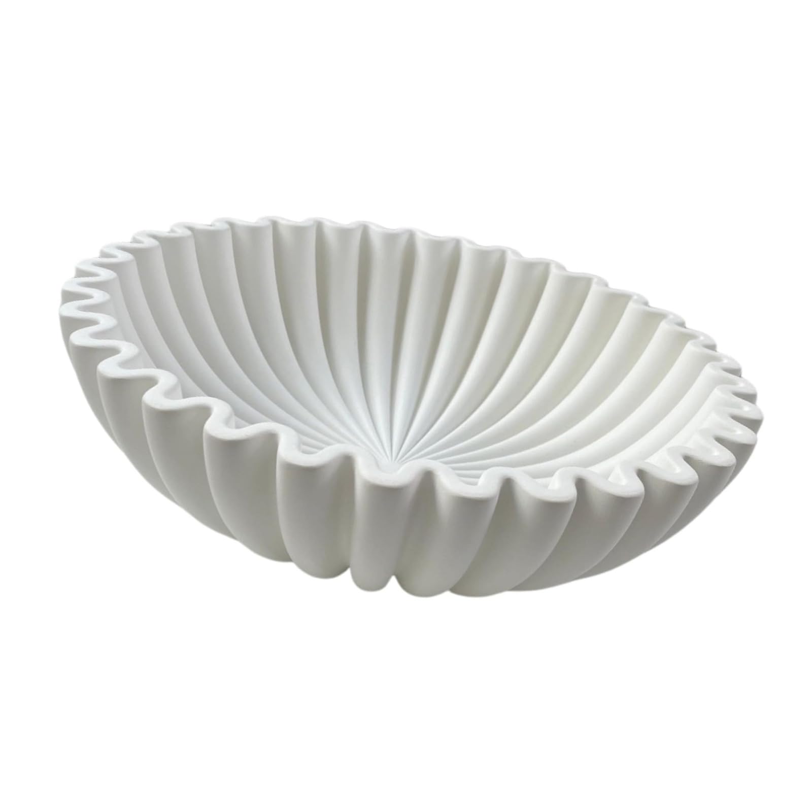 NEWFT Handicraft Decorative Bowl Ruffle Scalloped Bowls Moderns Home Decors Fruit Bowl Decorative Fruit Bowls Stylish Tray for Kitchen Counter