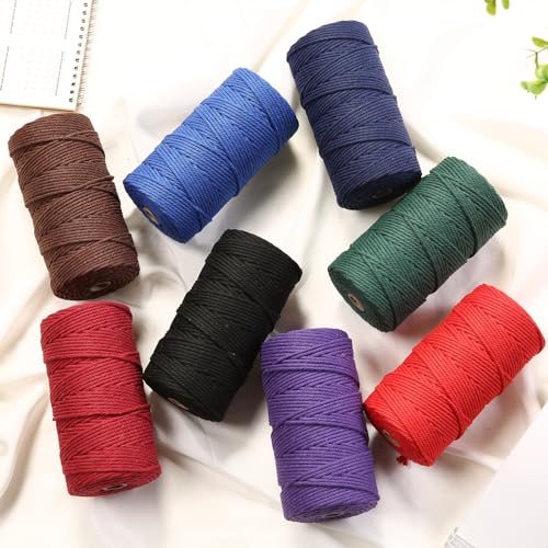 GOHOF Macrame Cord 3mm x 150m Premium Cotton Macrame Rope, 4 Strand Twisted Soft Cotton Cord - Image 2