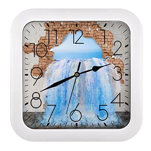 Pendule murale moderne et silencieuse d'eau 26x26cm pour bureau