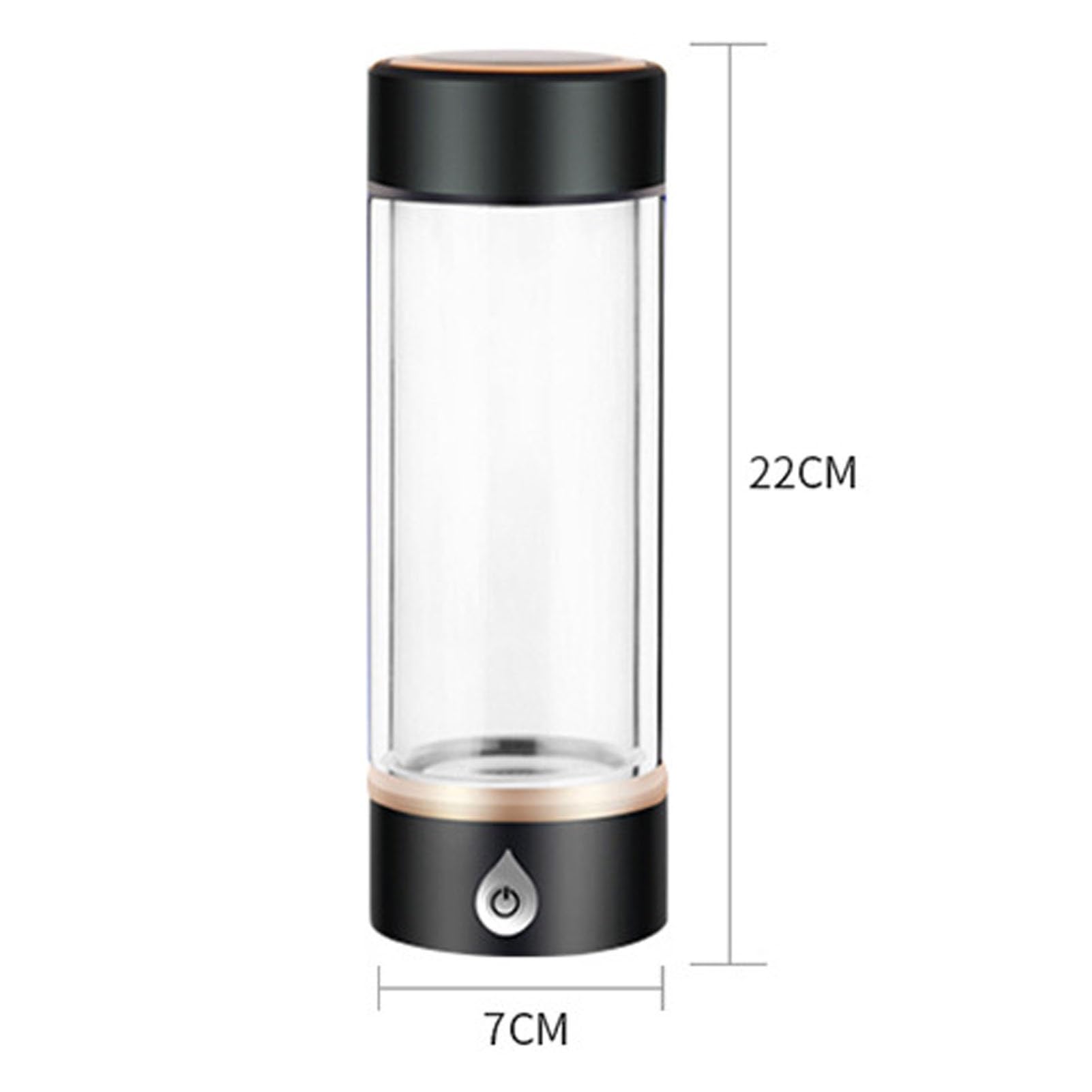 Générateur d'eau hydrogène, Bouteille générateur d'eau hydrogène, Verre d'eau Riche hydrogène Portable, Tasse santé, Production d'hydrogène 3 Minutes, 1200-1500PPB, Anti-oxydation et Anti-âge