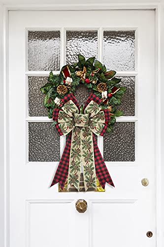 Amazon.co.jp: クリスマス 松ぼっくりリボン リース用 ブラック レッド