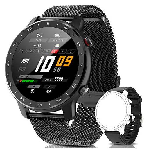 IYAQILEHE Smartwatch, Reloj Inteligente IP67 Pantalla Táctil Completa Pulsómetro Presión Arterial Monitor de Sueño 8 Modos Deportes Pulsera Actividad para Hombre Mujer Compatible con iOS y Android