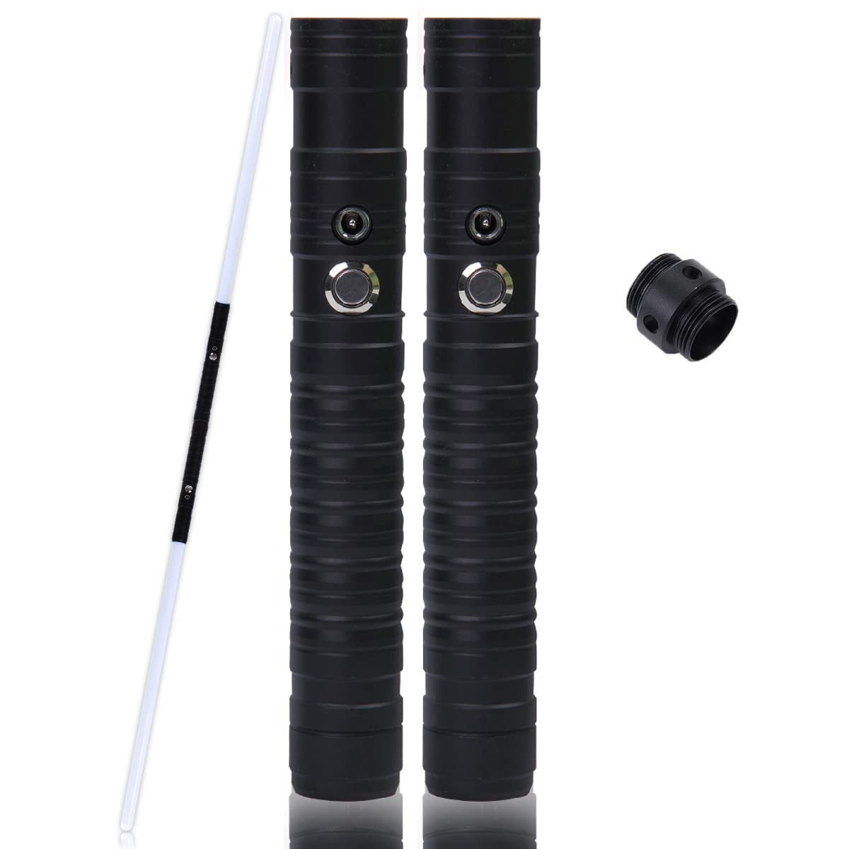 Kevrnabxi RGB Lightsaber with Metal Handle 80 Cm Mini Lightsaber 2 In 1 LED Laser Sword 7 Colors Change Sound Complete Role Playing Stage Props (2 Pieces)