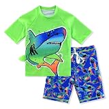 Boys Two-Piece Rash Guard Swimsuit Children's Short Sleeved ...
