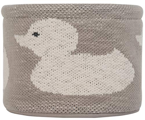 Kindsgut Petit Panier 100% coton, idéal pour le rangement, ustensile pour l'ordre dans la chambre de bébé ou sur la commode à langer, design simple et couleurs discrètes, beige – canard