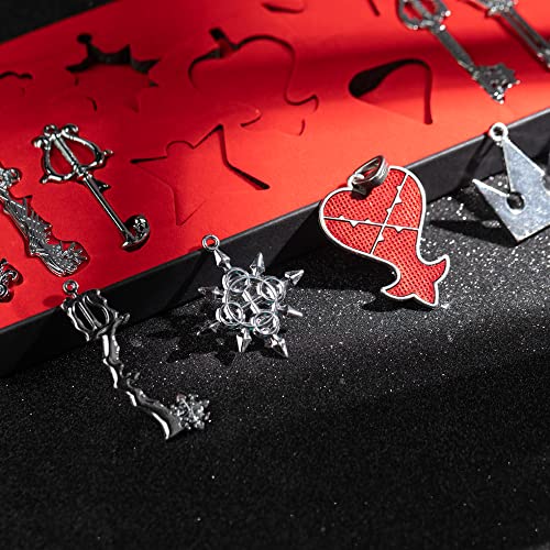 Kingdom Keys Hearts Keyblade Pendant Necklace Set Cosplay Accessories 13pcs Silver4