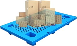 Plastic Pallet, Six Corners Nestable Shipping Pallet, HDPE Forklift Warehouse Moisture-Proof Floor Mat, Cargo Safety Storage Grid Pads (Color : Blue, Size : 100x70x14cm/3.28x2.29x0.45ft)