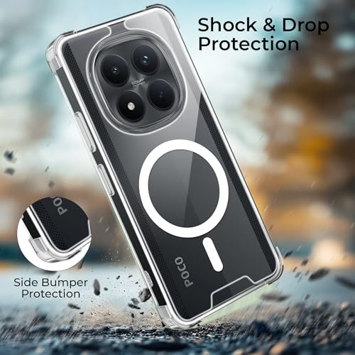 Image of A rtistque Clear Back Cover Case for Poco M8 Pro /Redmi Note 15 Pro 5G | Compatible with Mag-Safe | Premium Cover | Shockproof Bumper | Slim Protective Design | Poco M8 Pro Back Cover - Transparent