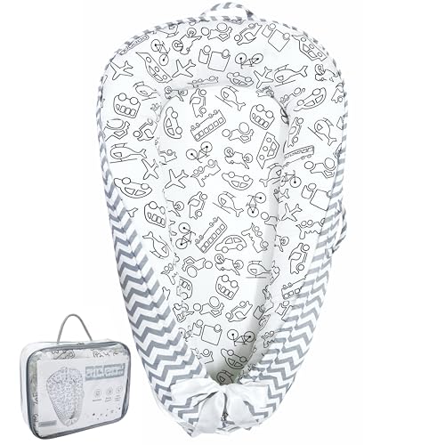 Aila+Aiden Baby Lounger | Organic Cotton Infant Lounger | Reversible, Adjustable & Portable Floor Lounger |Supervised Use | Soft, Breathable, Washable...