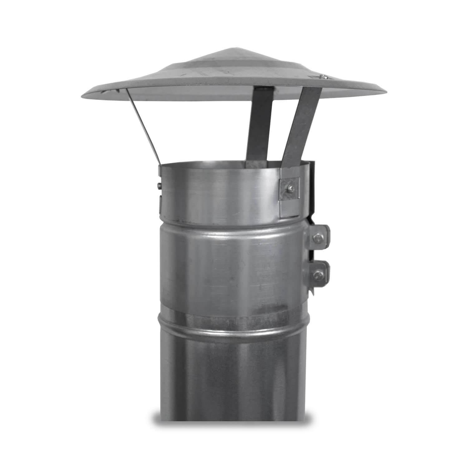 Sombrerete Chimenea 400mm Antilluvia Galvanizado - Sombrero Fijo para Tubos y Conductos - Caperuza Antipajaros Estufa Leña - Serie Lisa y Helicoidal