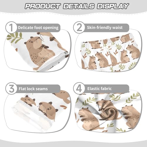 Cute Capybara Family Girls Leggings Athletic Pants Tights Stretch Bottom3