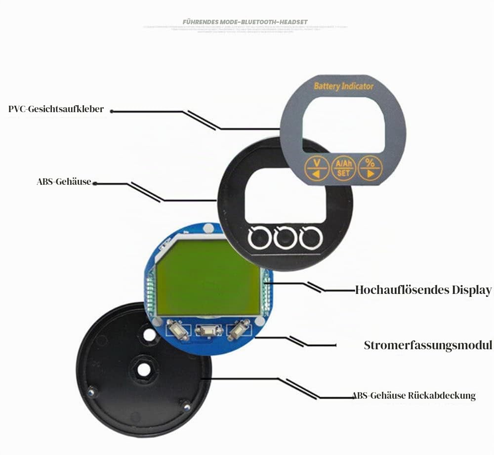 DollaTek 8-80V 100A Batteriestrom Voltmeter LCD-Anzeige Digitaler Tester Monitor für Auto Auto/Motorboot/Wohnwagen etc.