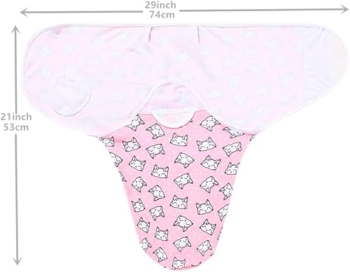 Miniatura 2 de Paquete de 3 saco de dormir para bebé recién nacido, fácil de ajustar de 0 a 3 meses (rosa02)