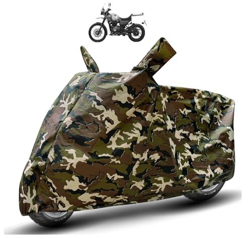 Image of Auto Hub Waterproof Bike Cover Compatible with RE Himalayan Dustproof, UV Protection Two Wheeler Bike Himalayan Cover - Army Print